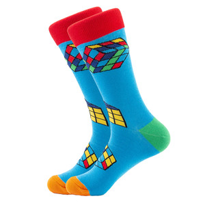 Фото - Носки хлопковые Friendly Socks с принтом "Кубик Рубика" - Men box