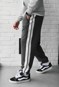 Фото - Мужские спортивные штаны с нашивками-лампасами Staff un dark gray lampas - Men box