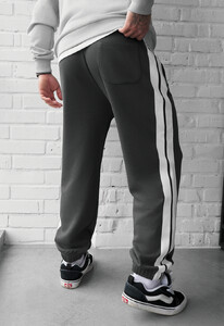 Фото - Мужские спортивные штаны с нашивками-лампасами Staff un dark gray lampas - Men box