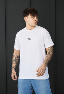 Фото - Мужская футболка с подкатами на рукавах Staff white logo - Men box