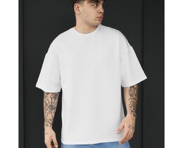 Фото - Чоловіча футболка з подовженими рукавами Staff white oversize premium - Men box
