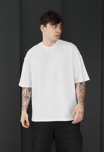 Фото - Чоловіча якісна футболка Staff white oversize - Men box