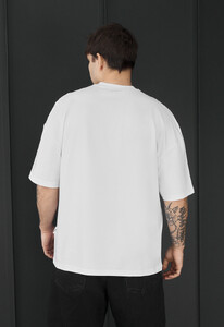 Фото - Чоловіча якісна футболка Staff white oversize - Men box