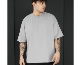 Фото - Мужская практичная футболка Staff light gray oversize - Men box