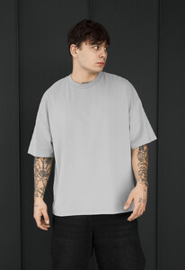 Фото - Мужская практичная футболка Staff light gray oversize - Men box