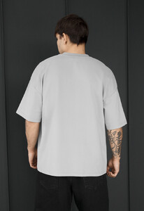 Фото - Мужская практичная футболка Staff light gray oversize - Men box