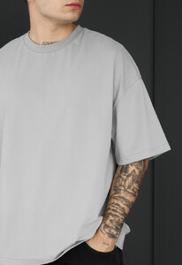 Фото - Мужская практичная футболка Staff light gray oversize - Men box