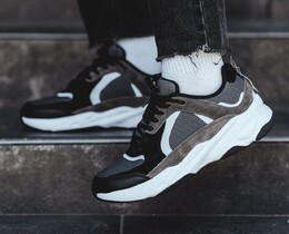 Фото - Чоловічі кросівки з ламінованими вставками Staff gray & black & brown - Men box