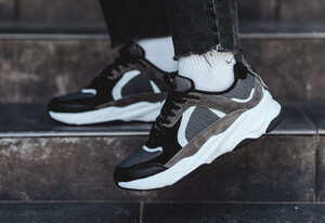 Фото - Чоловічі кросівки з ламінованими вставками Staff gray & black & brown - Men box