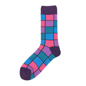 Фото - Носки от Friendly Socks в клетку с фиолетовыми пятками - Men box