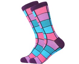 Фото - Носки от Friendly Socks в клетку с фиолетовыми пятками - Men box