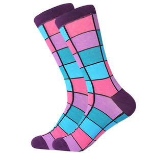 Фото - Носки от Friendly Socks в клетку с фиолетовыми пятками - Men box