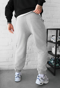 Фото - Чоловічі спортивні штани з бавовни Staff al logo gray melange - Men box