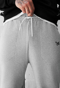 Фото - Чоловічі спортивні штани з бавовни Staff al logo gray melange - Men box