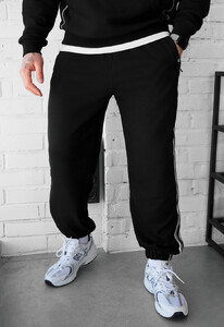 Фото - Мужские спортивные штаны с нашивками-лампасами Staff un black 2 lampas - Men box