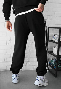 Фото - Мужские спортивные штаны с нашивками-лампасами Staff un black 2 lampas - Men box