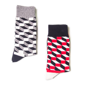 Фото - Носки высокие Friendly Socks с оптическим рисунком - Men box