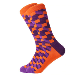 Фото - Носки Friendly Socks "Геометрия" Цвет: оранжевый с фиолетовым - Men box