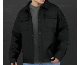 Фото - Мужская молодежная кожаная куртка Staff black - Men box