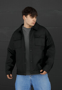 Фото - Чоловіча молодіжна шкіряна куртка Staff black - Men box