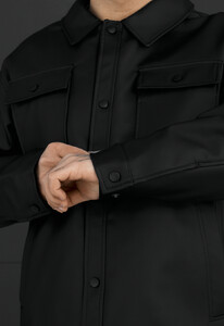 Фото - Чоловіча молодіжна шкіряна куртка Staff black - Men box