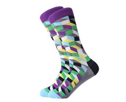 Фото - Носки Friendly Socks серого цвета с цветным узором - Men box