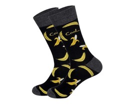 Фото - Длинные носки Friendly Socks черного цвета с бананами - Men box