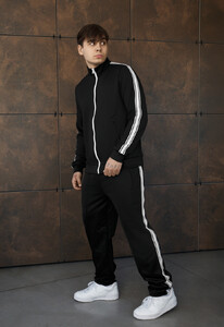 Фото - Чоловічий спортивний костюм з лампасами Staff jak black - Men box