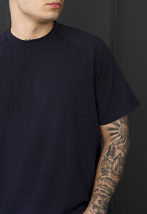 Фото - Чоловіча однотонна темна стильна футболка Staff navy - Men box