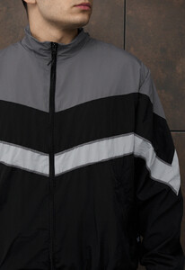 Фото - Мужской спортивный костюм в стиле color-block Staff rik black & gray oversize - Men box