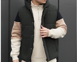 Фото - Мужская утепленная жилетка с капюшоном Staff moko dark green - Men box
