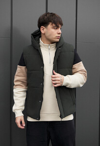 Фото - Мужская утепленная жилетка с капюшоном Staff moko dark green - Men box