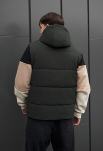 Фото - Мужская утепленная жилетка с капюшоном Staff moko dark green - Men box