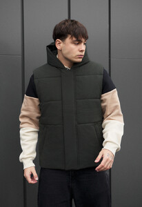 Фото - Мужская утепленная жилетка с капюшоном Staff moko dark green - Men box