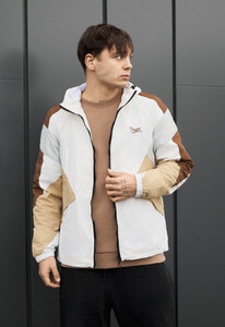 Фото - Мужская демисезонная куртка ветровка Staff nix white & beige logo - Men box