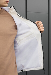 Фото - Мужская демисезонная куртка ветровка Staff nix white & beige logo - Men box