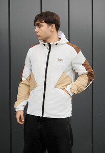 Фото - Мужская демисезонная куртка ветровка Staff nix white & beige logo - Men box