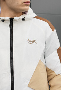 Фото - Мужская демисезонная куртка ветровка Staff nix white & beige logo - Men box