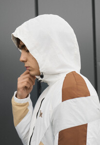 Фото - Мужская демисезонная куртка ветровка Staff nix white & beige logo - Men box