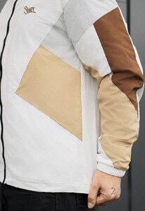 Фото - Мужская демисезонная куртка ветровка Staff nix white & beige logo - Men box