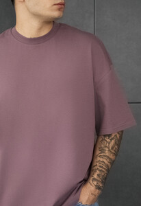 Фото - Мужская качественная футболка Staff dark viola oversize - Men box