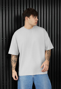 Фото - Мужская качественная футболка Staff light gray oversize - Men box