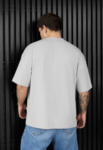 Фото - Мужская качественная футболка Staff light gray oversize - Men box