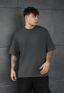Фото - Чоловіча якісна футболка Staff dark gray oversize - Men box