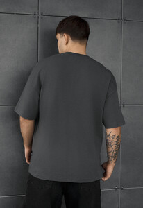 Фото - Чоловіча якісна футболка Staff dark gray oversize - Men box