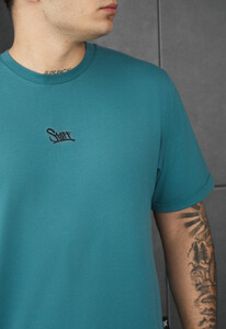 Фото - Мужская футболка с качественного европейского хлопка Staff turquoise logo - Men box