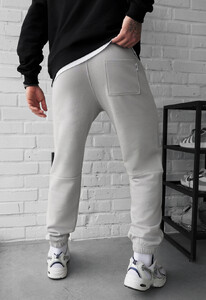 Фото - Чоловічі бавовняні спортивні штани Staff che light gray - Men box