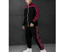 Фото - Чоловічий спортивний костюм з бавовни Staff ark black & bordo reflective - Men box