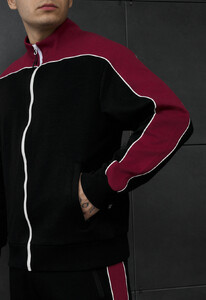 Фото - Чоловічий спортивний костюм з бавовни Staff ark black & bordo reflective - Men box