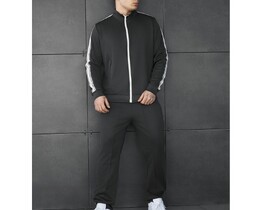 Фото - Чоловічий спортивний костюм з лампасами Staff jak dark gray - Men box